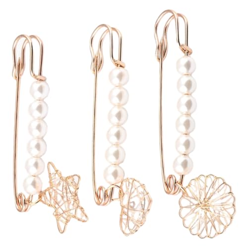 Garneck 3stücke Anstecknadel Brosche Mit Perlendekor Corsage Ornament Schlichte Brosche Dekorative Damenbekleidung Accessoire Für Kleidung Taschen Schals von Garneck