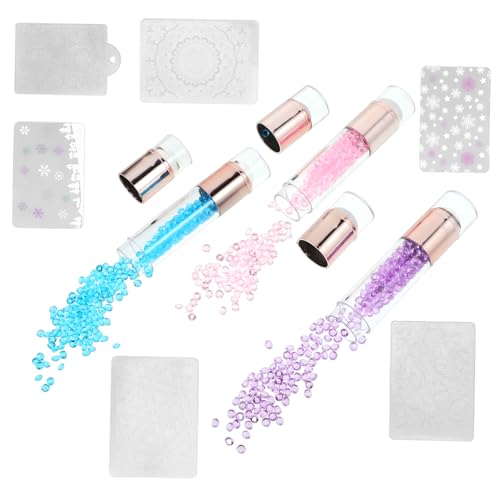 Garneck 3stücke Nagelstempel Schablonen Für Nail Art Stempel Mit Silikonstempel Für Nägel Und Schablonennägel Werkzeug Als Nagelzubehör von Garneck