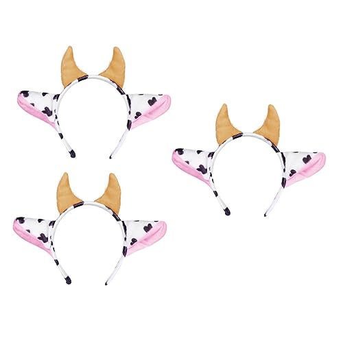 Garneck 3stücke Kuhhorn-stirnbänder Aus Hochwertigem Material Leicht Und Atmungsaktiv Für Tierhorn-kopfbedeckung Cosplay-stirnbänder Und Festival-requisiten Als Party-tierhorn-schmuck von Garneck