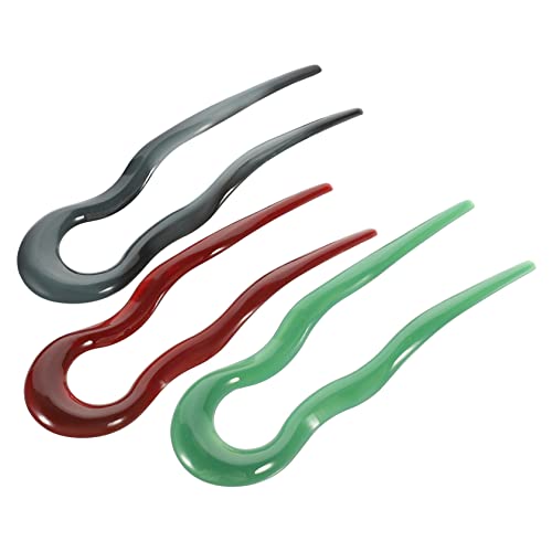 Garneck 3stücke U-förmige Haarnadeln Einfache Französische Haarnadel Langes Haar-accessoire Für Frauen Dekorative Haarnadeln Aus Pc-material Langlebig Und Einfach Zu Tragen von Garneck