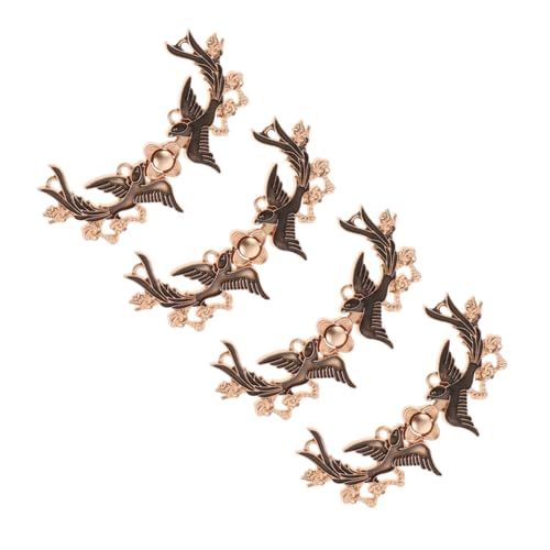 Garneck 4 Paare Metall Cheongsam Verschluss Zinklegierung Cape Umhang Clip Eleganter Cardigan Pullover Clip Retro Stil Robust und Dekorativ Geschenkidee für Damen von Garneck