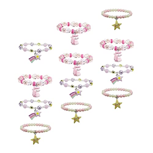 Garneck 4 Sätze Beaded Armband Set für Mädchen Teiliges Set Bunten Kunststoffarmbändern als oder Party Mitgebsel Langlebig und für Tag von Garneck