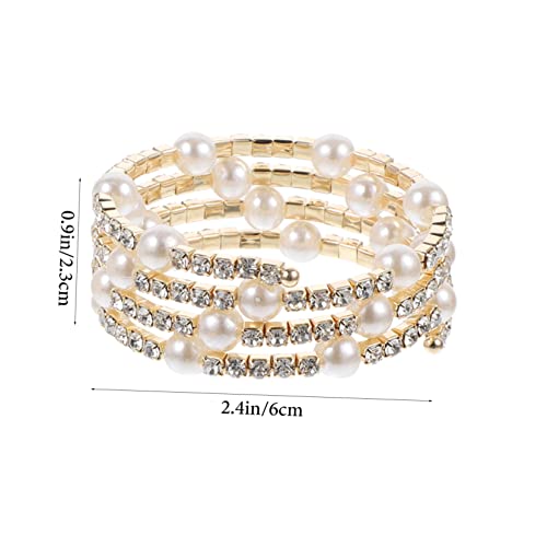 Garneck 4 Stück Damen Armreifen Spiral Design Elastisch mit Funkelnden Strasssteinen Leichte Langlebige Armbänder für Vielseitigen Schmuck und Besondere Anlässe Wie Hochzeit und von Garneck