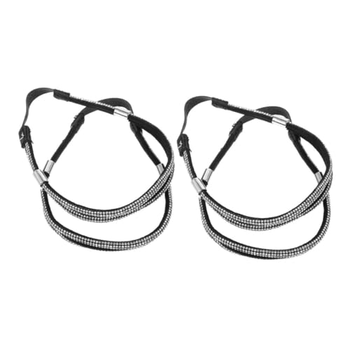 Garneck 4 Stück Elastische High Heels Schuhriemen mit Strass Verstellbare Fersenbänder für Damen Dekorative Rutsch Riemchen für Hohe Absätze Einfache Anbringung Modisches Accessoire von Garneck