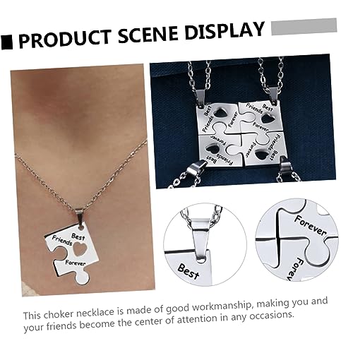 Garneck 4 Stück Freundschaftskette Teiliges für Damen Kreative Friend Forever Halskette als Langlebig und Modisch für Freundinnen und Schwestern von Garneck