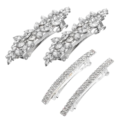 Garneck 4 Stück Hochwertige Haarspangen für Frauen Teiliges Set mit Funkelnden Strass Haarclips für Bräute Brautjungfern und Blumenmädchen Stabiler Halt und Elegantes Design für Hochzeiten von Garneck