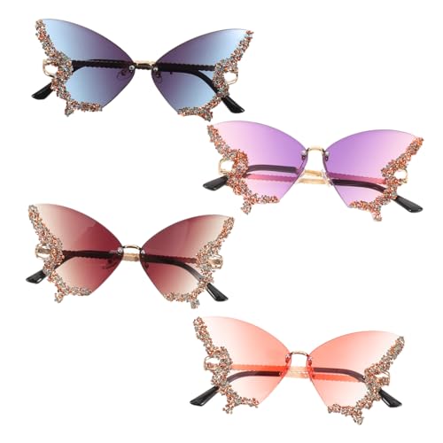 Garneck 4 Stück In Vintage Sonnenbrillen Lustige Sonnenbrillen Damen Für Damen Schmetterlings Kostümzubehör Strand Für Modische Garneck 4 Stück In Vintage Sonnenbrillen Lustige Sonnenbrillen Damen Für Damen Schmetterlings Kostümzubehör Strand Für Modische von Garneck