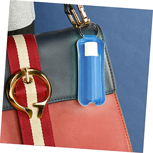 Garneck 4 Stück PU Lippenstift Aufbewahrungstasche mit Schlüsselanhänger Tragbare Kosmetik Tasche in Rot Gelb Grün Blau Leicht und Langlebig für Reise und Alltag von Garneck