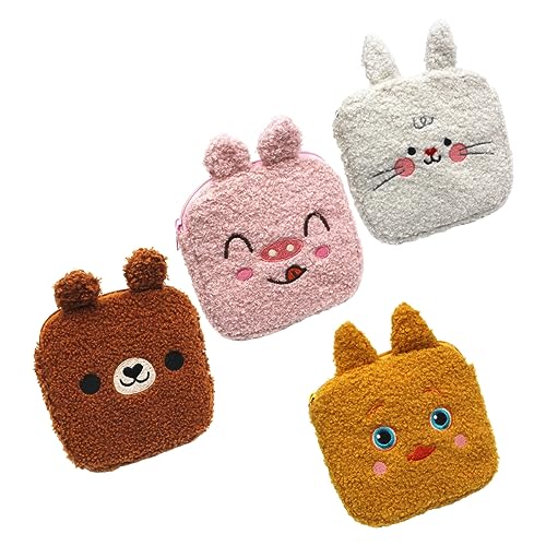 Garneck 4 Stück Plüsch Cartoon Aufbewahrungstaschen für Damenbinden Tragbare Kosmetiktaschen Waschbar für Hygieneartikel und Münzen Garneck 4 Stück Plüsch Cartoon Aufbewahrungstaschen für Damenbinden Tragbare Kosmetiktaschen Waschbar für Hygieneartikel und Münzen von Garneck