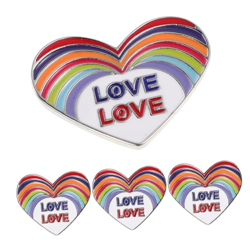 Garneck 4 Stück Regenbogen Herz Emaille Broschen aus Langlebiger Legierung Handgefertigte Anstecknadeln für Kleidung Rucksack Jacke Einzigartige Lgbtq Ally Schmuckaccessoires von Garneck