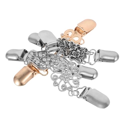 Garneck 4 Stück Retro Cardigan Collar Clips Stilvolle Strickjacken Schalclips aus Stabilem Legierungs-material Antiexposure Design für Damen Vielseitig als Broschen für Pullover Tücher von Garneck