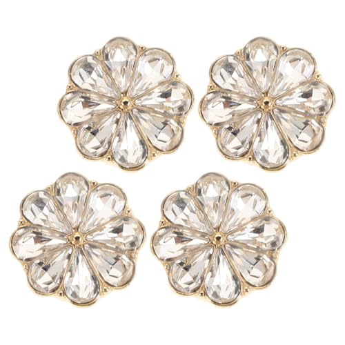 Garneck Blumenschmuck Manschettenknöpfe für Damen Legierung mit Strass für Hemden und Kleider Vielseitige Knopfabdeckungen für Formelle Anlässe von Garneck