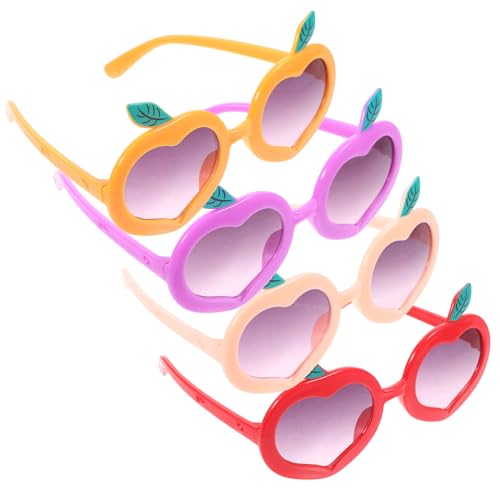 Garneck 4 Stück Sonnenbrille mit Uv Schutz Bunte Fruchtdesigns Robuste Partybrille für Mädchen Dekorative Sommer Sonnenbrille für Outdoor Spiel und Kostümzubehör von Garneck