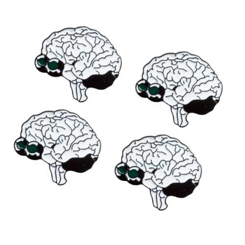 Garneck 4 Stück Teiliges Cartoon Broschen Menschenhirn Geformte Anstecknadel Legierung für Kleidung Niedliche Corsage für Freunde von Garneck