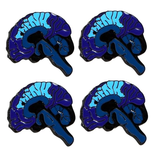 Garneck 4stücke Blaue Cartoon-gehirn-brosche Anstecknadel Aus Legierung Süße Blumen-boutonnieren Für Frauen Hochzeit-geschenke Dekoratives Accessoire Für Pullover Und Rucksäcke von Garneck
