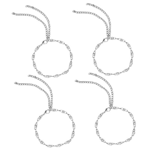 Garneck 4 Stück Teiliges Damenschuh Schmuck Strass High Heel Ketten Anti rutsch Fußkettchen Modische Schuhdekoration aus Langlebiger Elegantes Accessoire für High Heels von Garneck