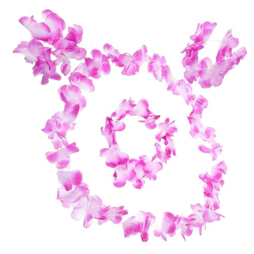Garneck 4 Stück Teiliges Hawaiianisches Blumenkette Set aus Langlebigem mit Stirnband Armband und Halskette Tropisches Partyzubehör für Sommer Beach Luau Kostüm von Garneck