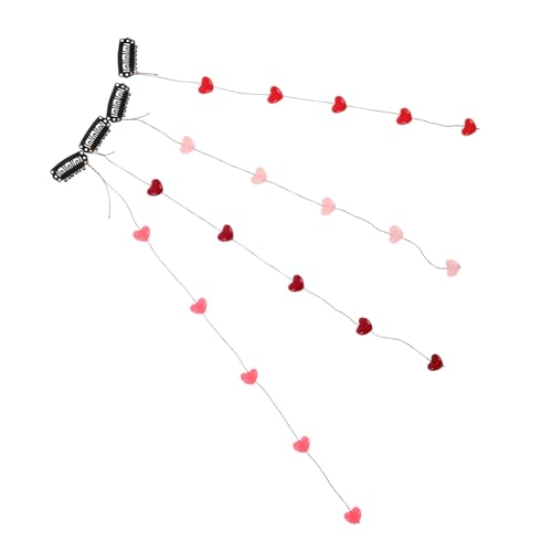 Garneck 4 Stück Herz Haarspangen Unsichtbare Haarclips Haarnadeln für Frauen Dekorativer Kopfschmuck Haarverlängerungen Valentinstags Accessoires von Garneck