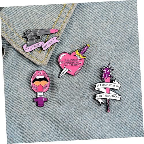 Garneck 4 Stück Teiliges Kreatives Lippenstift broschen Damen Modische Filigrane Anstecknadeln aus Feministische Farbenfrohe Schmuckaccessoires für Kleidung Taschen und Jacken von Garneck