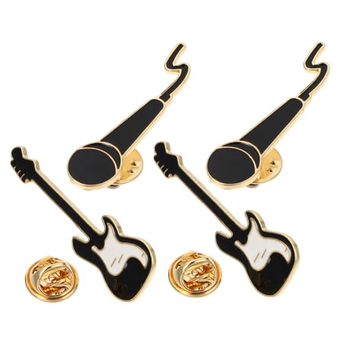 Garneck 4 Stück Teiliges Legierungs broschenset mit Mikrofon Gitarrenmotiv Modische Anstecknadeln für Kleidung Taschen Hüte Vielseitiges Schmuck accessoire für Männer und Frauen Garneck 4 Stück Teiliges Legierungs broschenset mit Mikrofon Gitarrenmotiv Modische Anstecknadeln für Kleidung Taschen Hüte Vielseitiges Schmuck accessoire für Männer und Frauen von Garneck