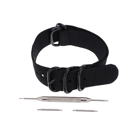 Garneck 4 Stück Teiliges Nylon Uhrenarmband Robustes Gewebtes Armband mit Edelstahlringen Verstellbar Wasserabweisend und Langlebig Werkzeug und Federstegen Geeignet für Herren und Damen von Garneck