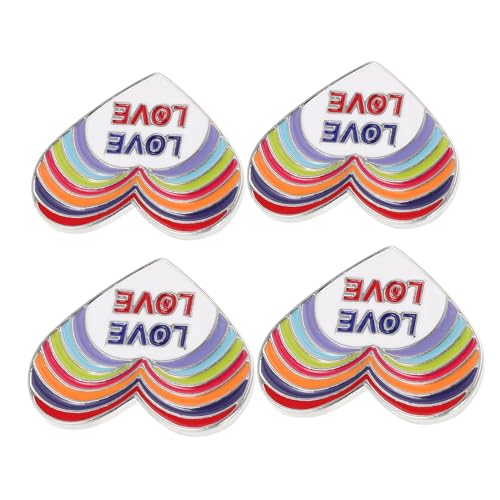 Garneck 4 Stück Teiliges Regenbogen Herz Anstecknadel Handgefertigte Bunte Emaille Broschen aus Langlebiger Legierung Modische Schmuckpins für Kleidung Rucksäcke Jacken Ausdruck von Pride von Garneck