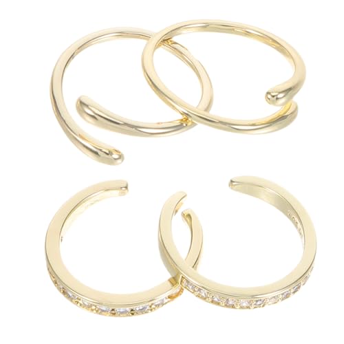 Garneck 4 Stück Teiliges Set Offene Verstellbare Zehenringe für Frauen Leichte Strand-fußschmuck mit Funkelnden Kristallen Langlebig Sommerfreundlich und Individuell Anpassbar von Garneck