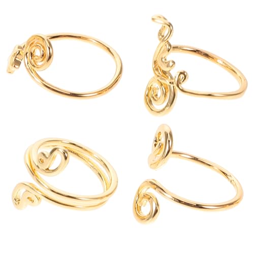 Garneck 4stücke Teiliges Set Verstellbarer Damen-zehenringe Mit Zirkonia Strand Und Sommerschuhschmuck Goldfarbene Fußringe von Garneck