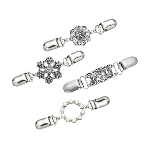 Garneck 4 Stück Teiliges Set Vintage Pullover Clips für Damen Strickjacke Schal und Kleid Verschlüsse Kleidung Zubehör für Formelle und Informelle Anlässe von Garneck