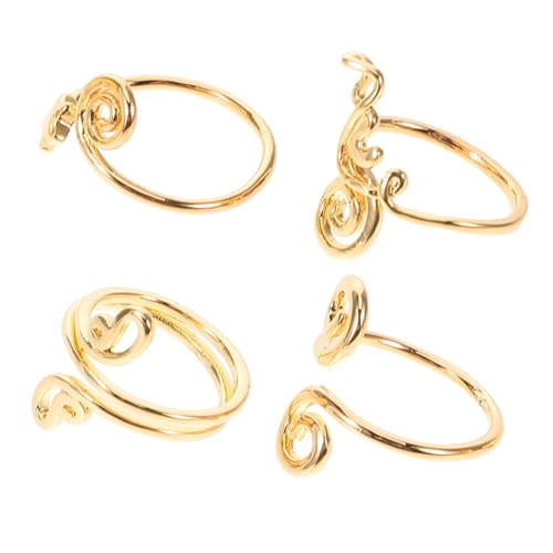 Garneck 4 Stück Teiliges Verstellbares Zehenring set für Frauen mit Handgefertigten Goldfarbenen Zirkonia Offene Designs Komfortabel und Vielseitig als Fußschmuck für Sommer und Strand von Garneck
