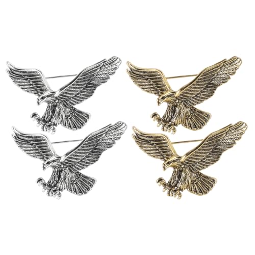 Garneck 4stücke Anstecknadeln Für Damen Herren Kleidungszubehör Vintage Brosche Mit Greifvogelmotiv Schal Cardigan Clip Fashion Forward Kleidungsschmuck von Garneck