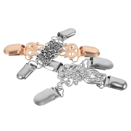 Garneck 4 Stück Teiliges Vintage Shawl Clamps aus Langlebiger Legierung Vielseitige Strickjacken Clips für Damen Modische Cardigan Clips als Schal Kleidverschluss Europäischer Retro-stil von Garneck