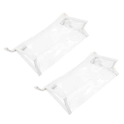 Garneck 4 Stück Transparentes Federmäppchen Aufbewahrung Von Malstiften Durchsichtige Make-up- Aus Schreibwarenkoffer Silikon PVC Weiß Student Tragbar Aufbewahrungskiste von Garneck