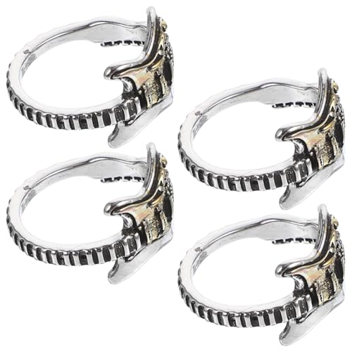Garneck 4 Stück Verstellbare Herren Gitarrenringe Teiliges Punk Gothic Schmuck Geeignet für Verschiedene Fingergrößen Komfortabel zu Tragen Gefertigt für Musikliebhaber und Teens von Garneck