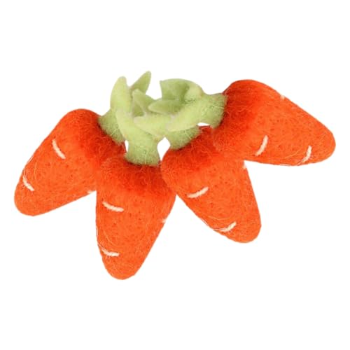 Garneck 4 Stück Wollfilz Karotten Haarklammern DIY Haarclip Sanft und Haarschonend Große Karottenform Vielseitig für Kleidung Hüte Broschen Langlebiges Frühlings Osteraccessoire von Garneck