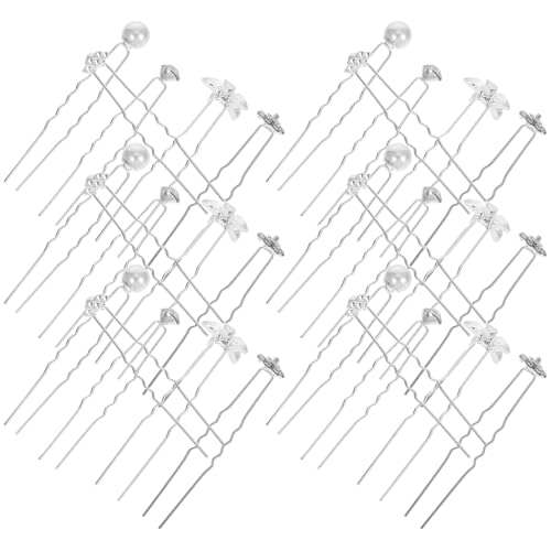Garneck 40 Stück Braut Haarschmuck mit Perlen und Strass U Förmige Haarspangen für Brautfrisuren für Frauen von Garneck