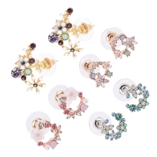 Garneck 4Paare Retro Daisy Ohrstecker Stilvolle Ohrringe für Frauen Hochwertiger Modeschmuck für Mädchen und Frauen von Garneck