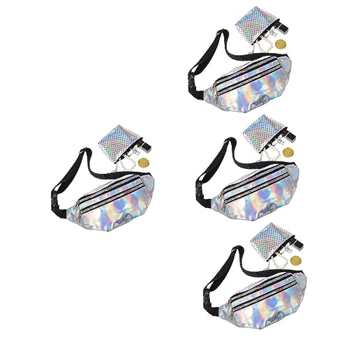 Garneck 4Sätze Verstellbare Damen Bauchtasche mit Coin Purse Multifunktionale Umhängetasche für Outdoor Aktivitäten Joggen und Festivals Geeignet für Verschiedene Taillengrößen von Garneck