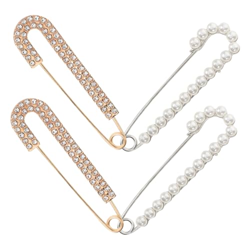 Garneck 4stücke Damen Perlen Sicherheitsnadel Brosche Für Kleider Schalnadeln Dekorative Nadeln Schmuck Accessoires von Garneck