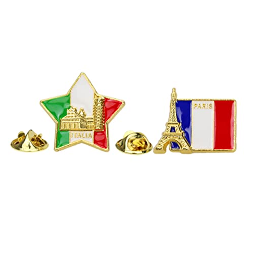 Garneck 4er Set Flaggen Broschen Pins Aus Emaille - Anstecknadeln Für Kostüm-Dekoration Perfekte Requisiten Für Nationalfeiertage Und in Gemischten Designs von Garneck