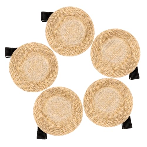 Garneck 5 Stück Kleiner Hut Haarspangen für Mädchen Süße Dekorative Haarschmuck Clips Metall und Stoff Leicht und Robust Haaraccessoires für Kleinkinder für Verschiedene Anlässe von Garneck