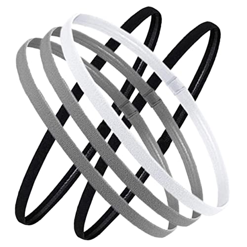 Garneck 5 Stück Elastische Sport Stirnbänder für Frauen und Männer Rutschfeste Yoga Haarbänder Hochwertige Schweißbänder für Fitness und Jogging von Garneck