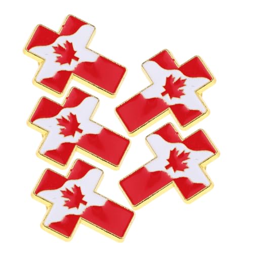 Garneck 5stücke Metall Anstecknadel Mit Flagge Und Ahornblatt Patriotische Brosche Für Kleidung Taschen Hüte Reise-souvenir Für Männer Und Frauen von Garneck