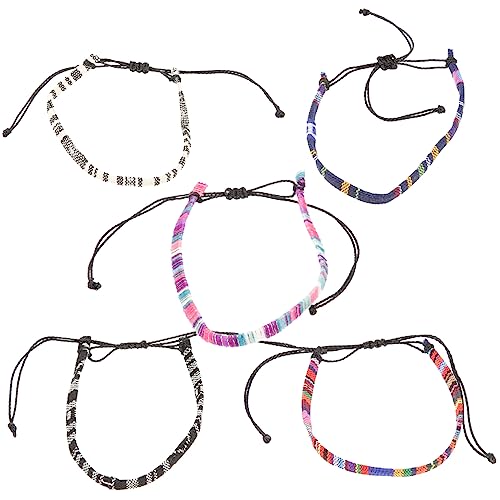 Garneck 5 Stück Teiliges Herren Armband Gewebtem Material im Boho Stil Handgefertigte Strandarmbänder für Männer und Frauen Vielseitige Designs für von Garneck