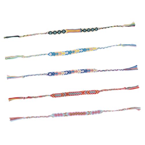 Garneck 5 Stück Teiliges Nepalese Handgeknüpftes Armband Ethno stil Freundschaftsbänder Leichtes Langlebiges Wickelarmband für Männer und Frauen Weich und Komfortabel für Alltag und Party von Garneck
