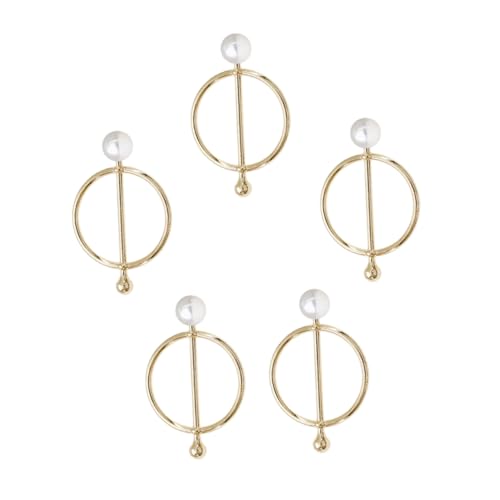 Garneck 5 Stück Teiliges Perlen Schalclip Eleganter Legierungs Schalverschluss Kreativer Runder Halstuchhalter Damen Schalspange Vielseitig für Kleidung und Party Goldfarben von Garneck