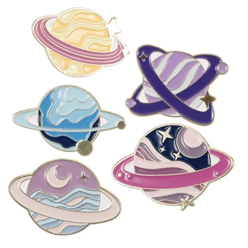 Garneck 5 Stücke Emaille Anstecknadel Planetarische Brosche Satz Vintage Schmuck Für Damen Langlebig Und Hautfreundlich Für Jacken Taschen Und Kleidung Für Männer Und von Garneck