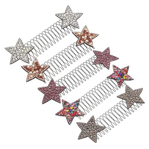 Garneck 5 Stück Teiliges Set Haarkämme mit Strass und Sternen Frauen Haarstylings Accessoires für Besondere Anlässe Leicht und Tragbar für Tag Hohe Elastizität und Gute Textur von Garneck