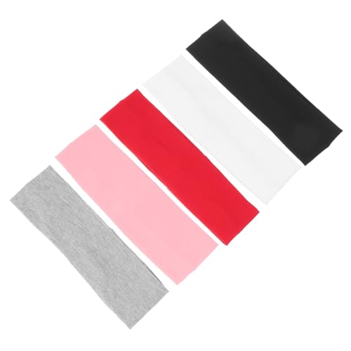 Garneck 5 Stück Teiliges Sports Stirnband aus Saugfähiger Baumwolle Elastisch und Rutschfest Atmungsaktiv für Damen Geeignet für Yoga Fitness Laufen und Alltag Modisch und Hautfreundlich von Garneck