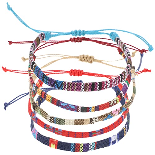 Garneck 5 Stück Verstellbare Gewebte Armbänder Baumwolle für Männer und Frauen Handgemachte Fußkettchen Vintage Handgelenkschmuck Bunte Schnurarmbänder für Alltag und Besondere Anlässe Garneck 5 Stück Verstellbare Gewebte Armbänder Baumwolle für Männer und Frauen Handgemachte Fußkettchen Vintage Handgelenkschmuck Bunte Schnurarmbänder für Alltag und Besondere Anlässe von Garneck